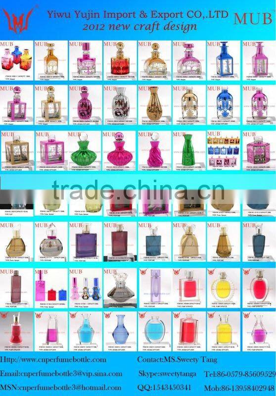 Empty glass spray bottle for perfume