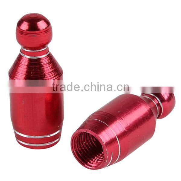 Universal Aluminum 2cs Red Motorcycle Tyre Tire Valve Stem Caps 28*8mm new