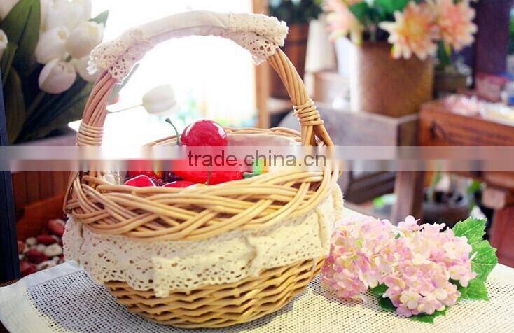small cheap lined willow wicker shopping basket wicker egg basket