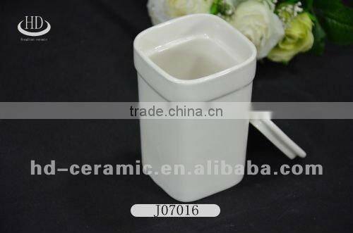 White ceramic sugar bowl,ceramic sugar pot with lid