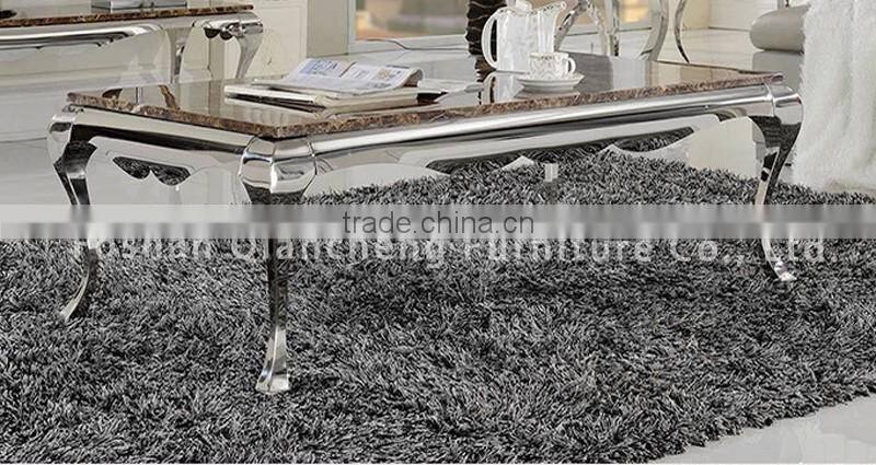 mable top silver coffee table tea table set