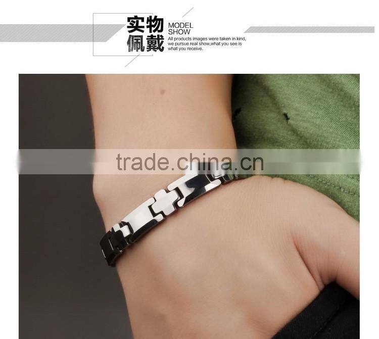 8.66" Men's Tungsten Steel Bio Health Care Magnetic Therapy Link Bracelet