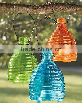 Hanging and Colored Glass bee catcher / wasp trap