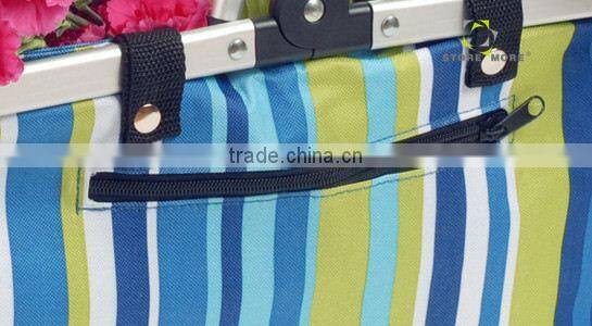 Collapsible Folding Market Basket With Pocket