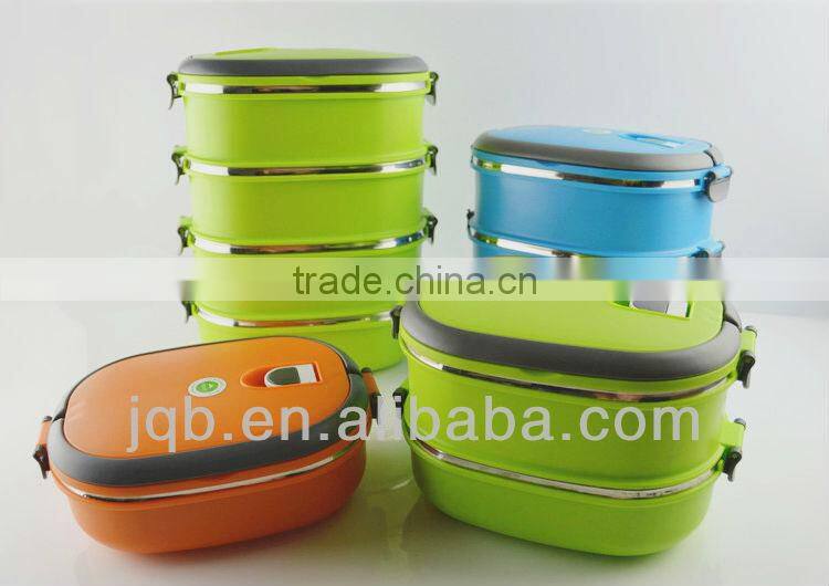 stainless steel double wall keep warm square lunch box