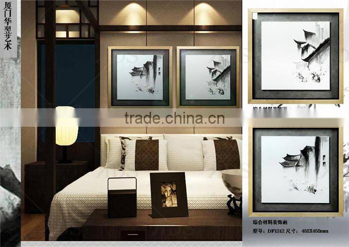 Framed handmade room decor embellishment art water color for home decoration