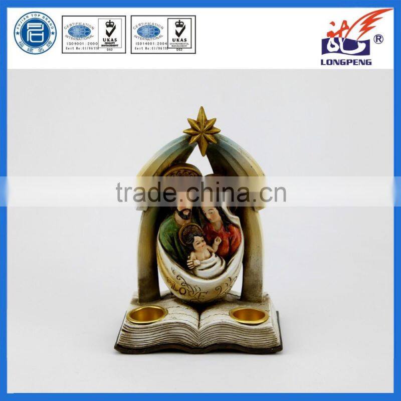 Nativity Scene Advent Wreath Holy Family Christmas Candle Holder