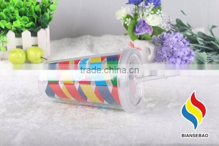 Wholesale double wall colored plastic tumblers