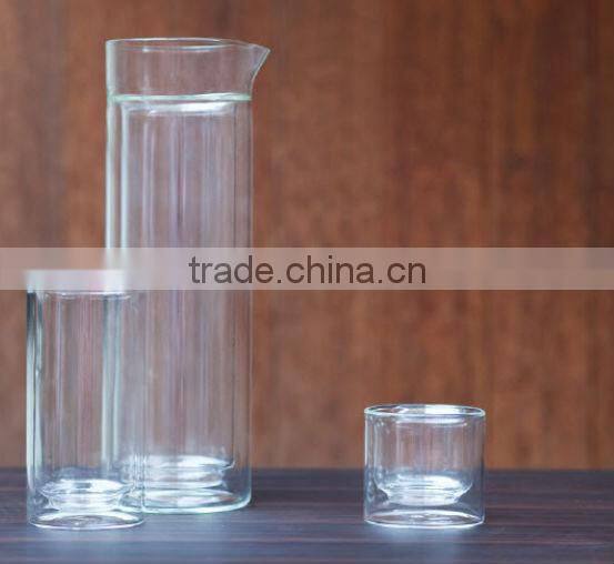Clear borosilicate handmade double wall glass cup
