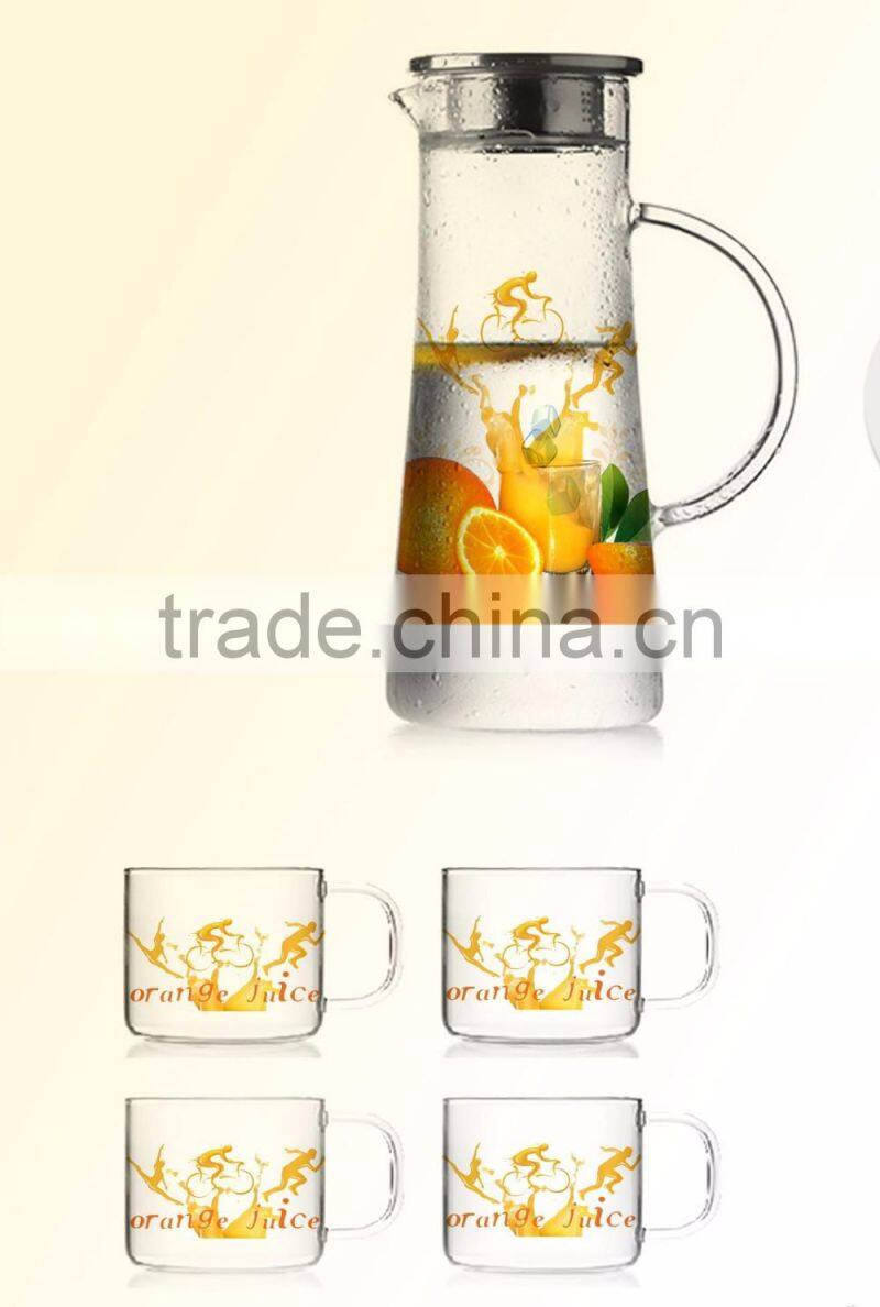 1000ml 1200ml 1500ml halloween christmas fruit color printing water jug juice jug set tea pot set