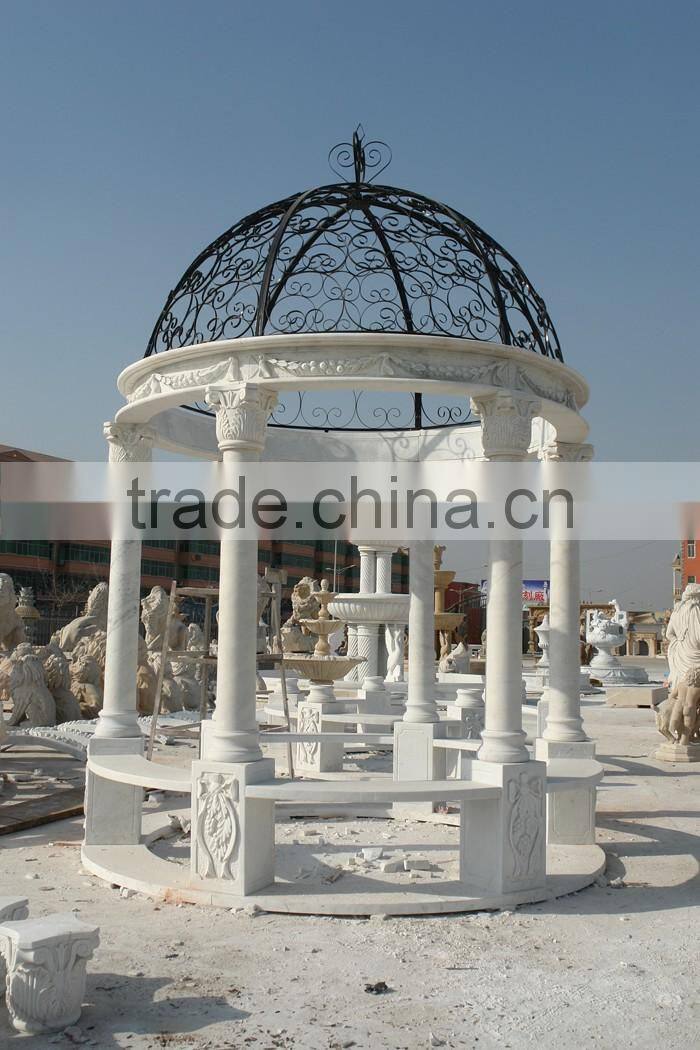 garden decoration natural stone marble white marble outdoor garden gazebo