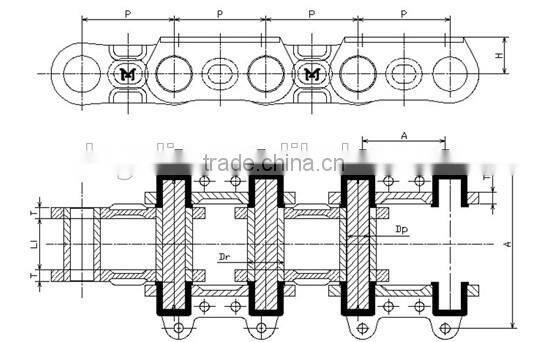 chain for high output, lifting chain, central bucket elevators chain