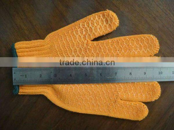 7gauge 100% acrylic cross glove with PVC coated on both sides