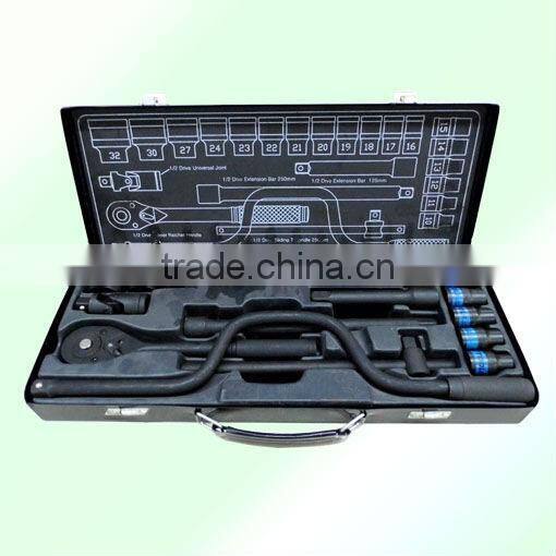 D6006-1 1/2" DR. 24pcs socket wrench/spanner tool set with iron box