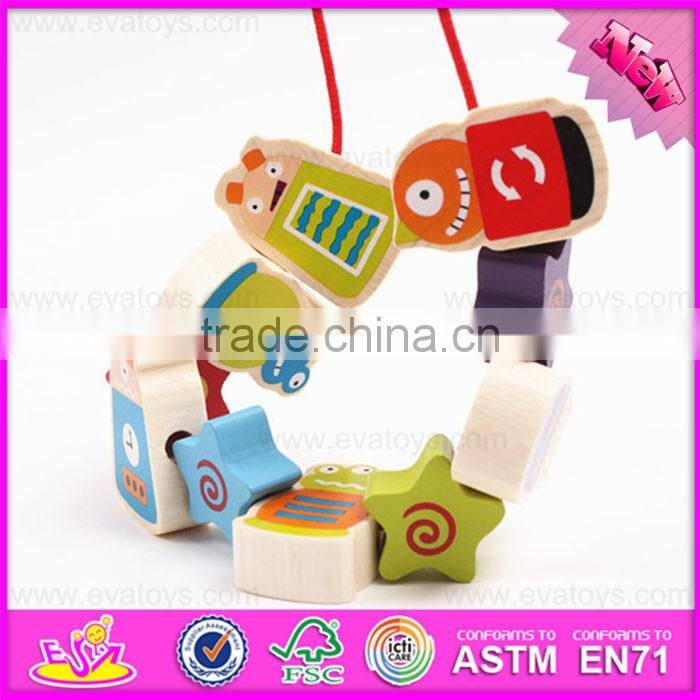 2016 best sale kids wooden threading toy W11E037