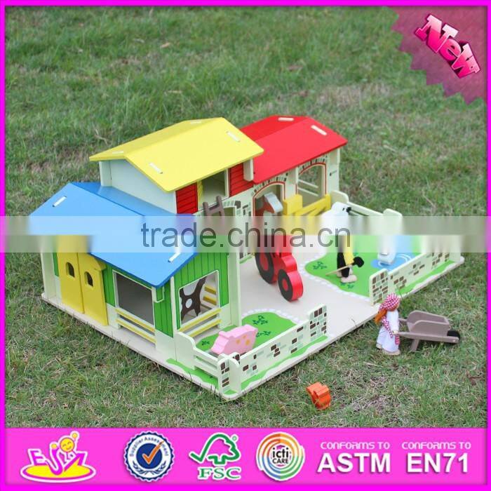 Top fashion kids wooden toy barns best sale children wooden toy barns W06A167-S