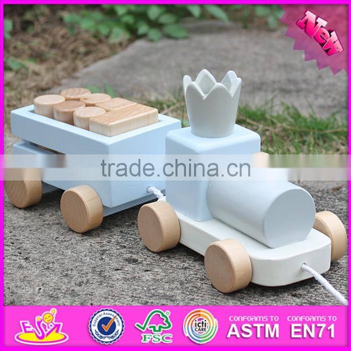 2016 new products wooden train push and pull toys for toddlers W05C075