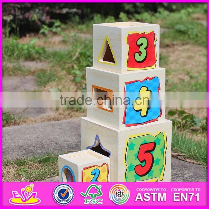 2016 new design toddlers educational wooden stacking toys W13D127