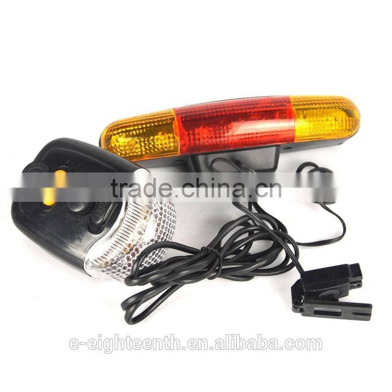 3 In1 Bike Bicycle 7 LED Turn Tail Rear Signal Brake Light Lamp 8 Tune Horn