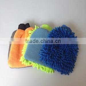round shape microfiber chenille auto clean sponge with handle band
