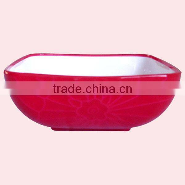 Small size square Dark Fringe Fruit Dish Salad Bowl