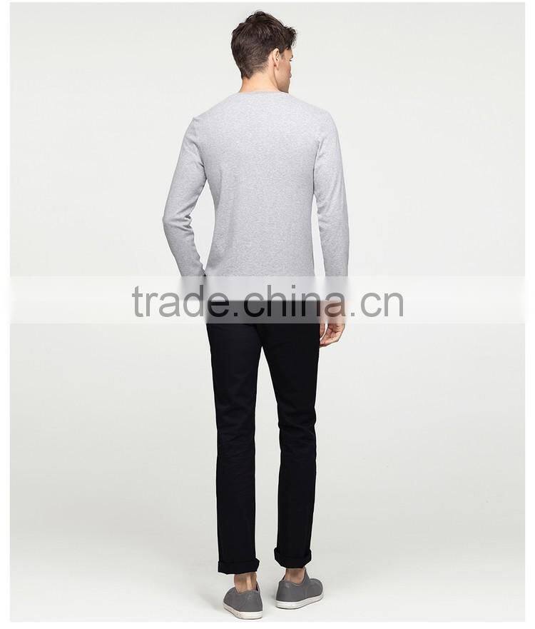 Custom100% cotton O neck e winter tee long sleeve blank shirts men t-shirt