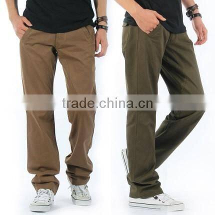 custom big size 100% cotton work trousers loose mens khaki drill cargo work pants
