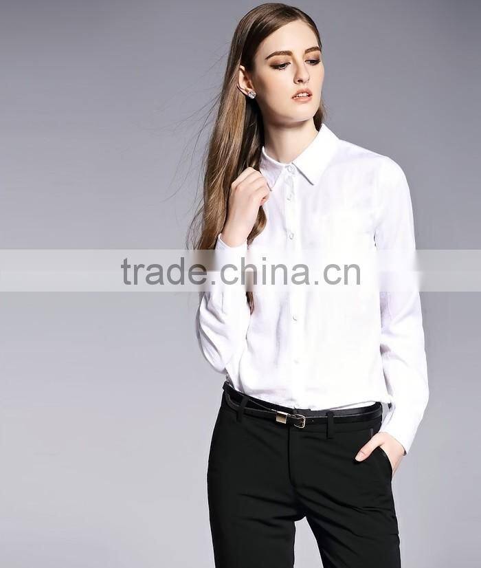 Fahion Office Lady Long Sleeve White Shirt