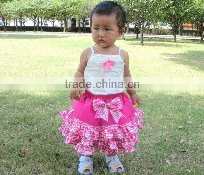 GIRL HOT PINK TANK TOP BABY CUTE LAYER CHIFFON VEST UNDERWAIST