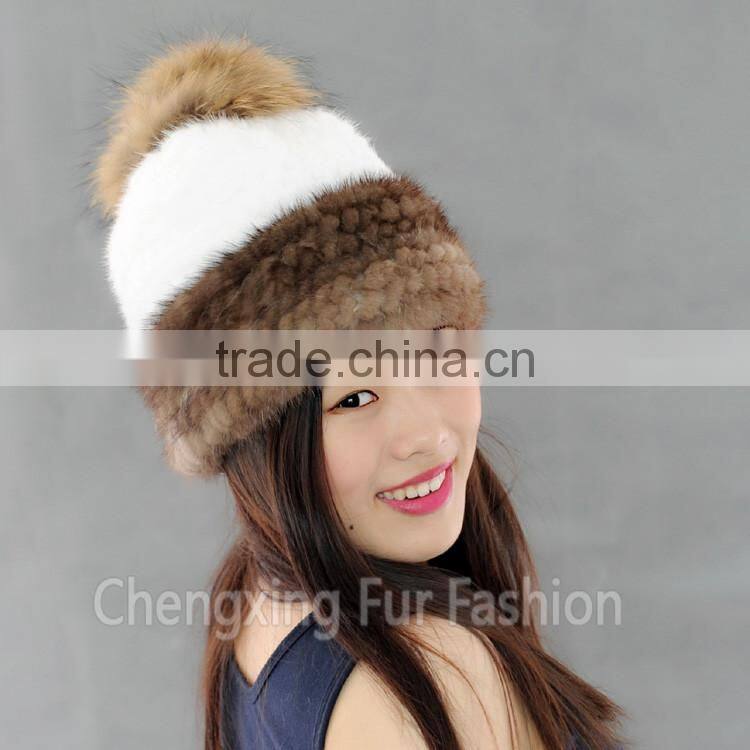 CX-C-235C Good Quality Custom Knitted Beanie, Pom Pom Plain Beanie
