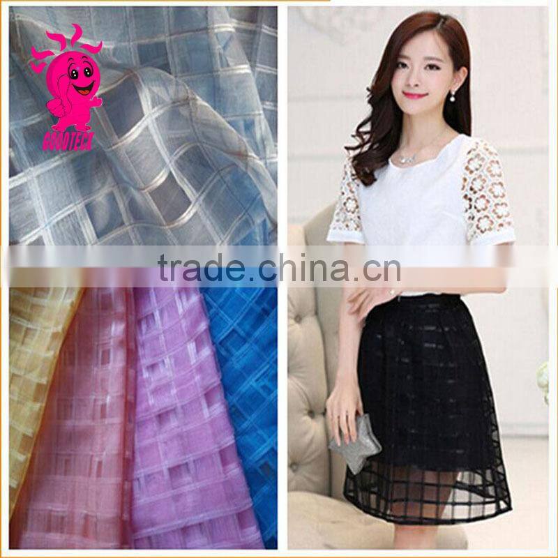 Fine plaid transparent chiffon yarn diy handmade organza puff skirt hair accessory fashion embroidery fabric