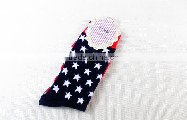 Wholesale stripe USA flag custom socks manufacturer