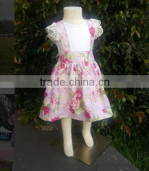 New Design Baby Girl Dress Flower Printed Kids Summer Wholesale Children's Clothing