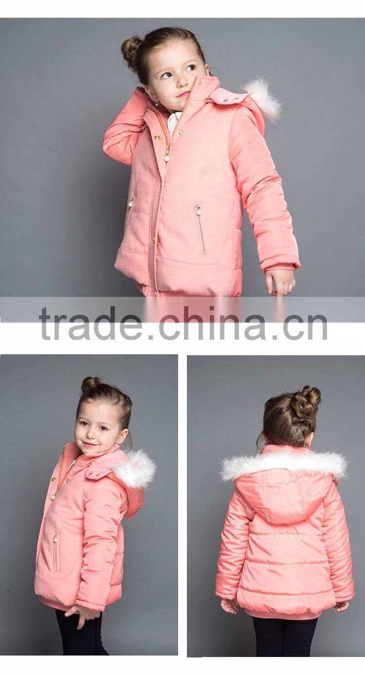 Children Clothes Girls Jacket With Hood Made of Fleece Fabric 2017 Latest Design