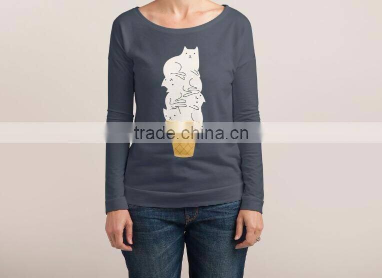 Popular and soft custom print woman cheap t shirt manufacturing