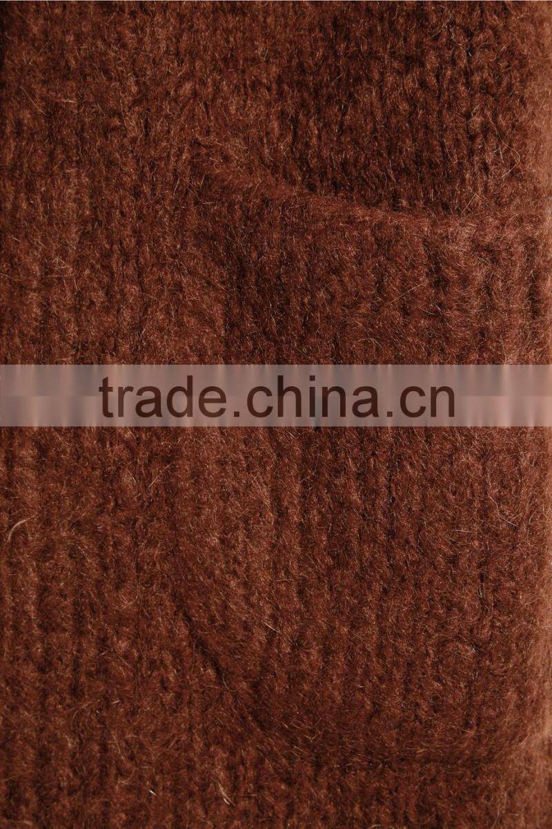 Knitwear Cardigan Manufacturers for Customed High Quality Dark Khaki Colored Cashmere Open Front Cardigan for Women