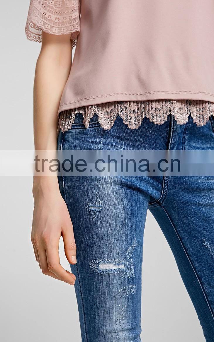 Women's layered hal sleeve t shirt China women's clothes suppliers