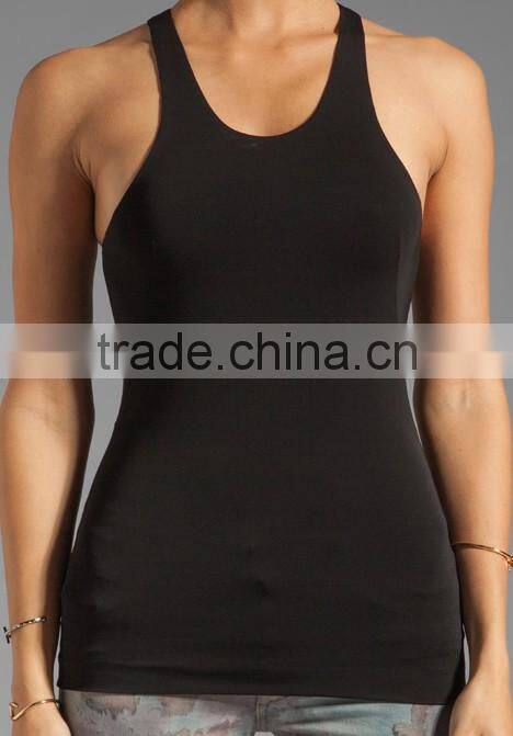 95% rayon 5% spandex jersey racer black tanks