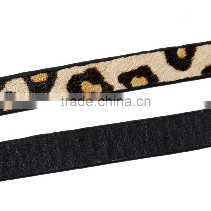 High Quality Multicolor Leopard Print Real leather Horsehair Jewelry Rope
