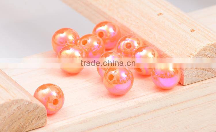 Plastic Loose Round AB Color Beads