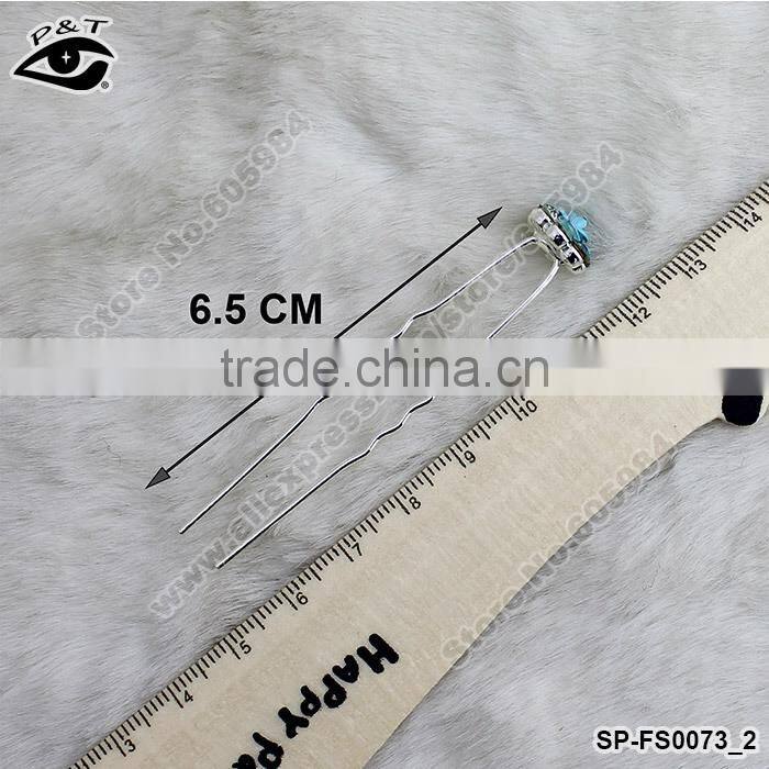 6.5CM Flower Crystal Hair Sticks Rhinestones Hair Pin Wedding Accessories