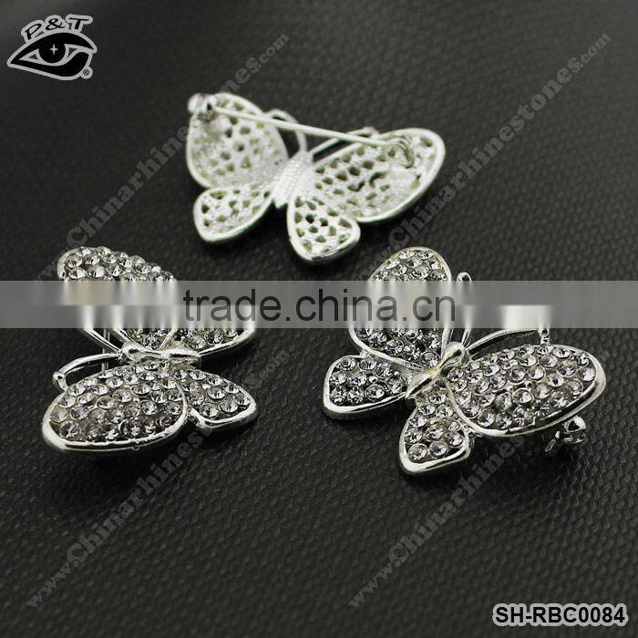 Fashion Rhinestone Brooch Butterfly Designs For Garment