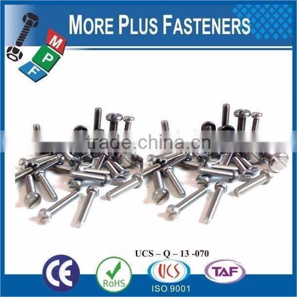 Made in Taiwan High Quality Carbon Steel Copper DIN 84 Saw Slot Drive Cheese Head Machine Metric Bolts