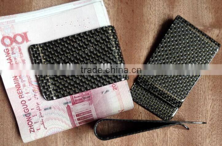 Real Carbon Fiber Money Clip Business Credit Card Holder Wallet Gloss Carbon Money Clip