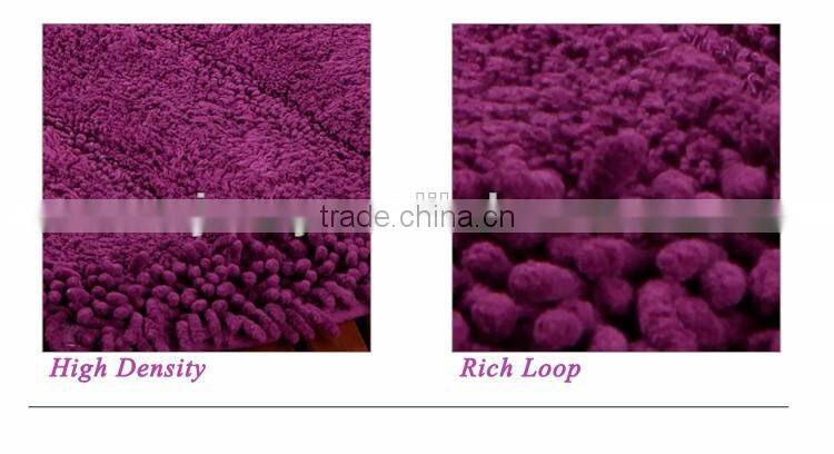 Chenille bath mat non slip shaggy microfiber chenille mat for floor