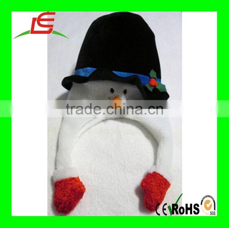 Heavy white plush snowman luxury christmas santa hat
