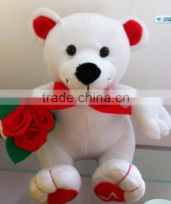 factory supply soft grey Valentine bears for kids