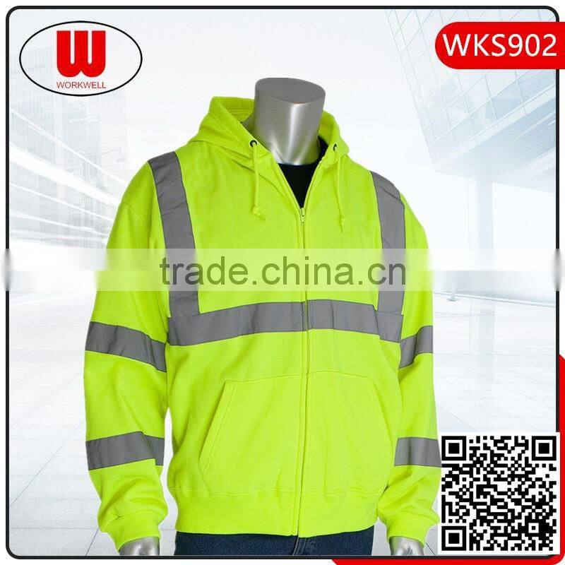 High Visibility reflectior zipper hoody sweater