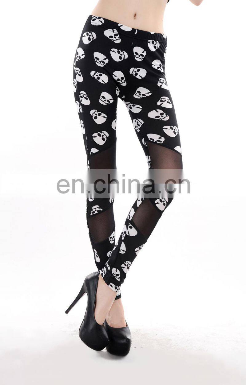 Latest fashion skull printed women good quality leggings