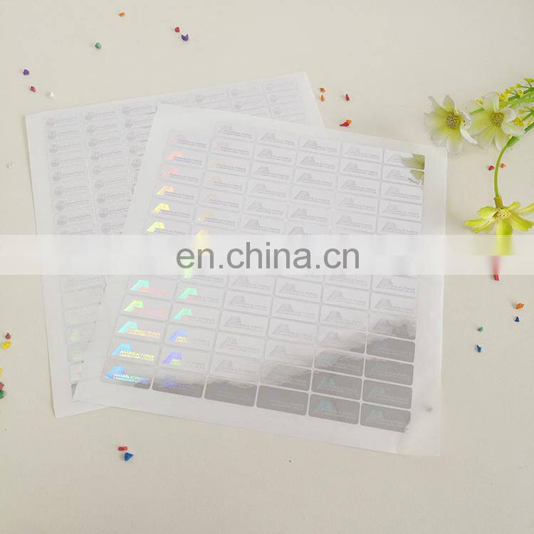 Various sizes of custom anti-counterfeiting labels sheet radium labels china manufacturer supplied